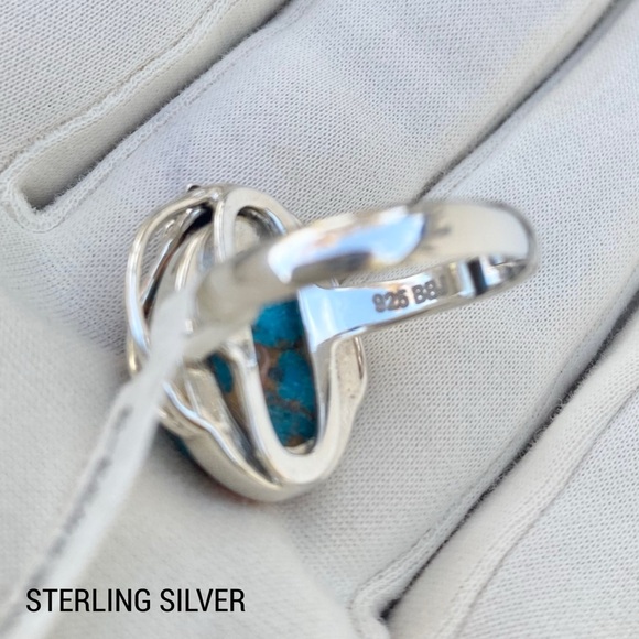 Spiny Oyster Turquoise Sterling Silver Ring Size 7 3/4 - Picture 7 of 12